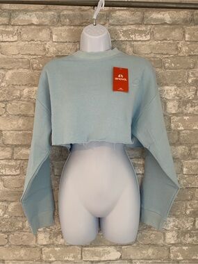 Anova Light Blue Cropped Crew Sweatshirt - Women's